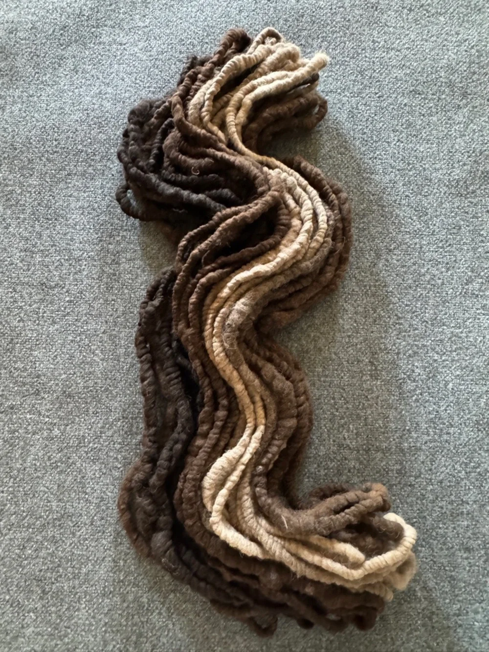 Super Bulky Core Yarn 51 Yards Brown Ombre Art Yarn Weaving Fiber Art